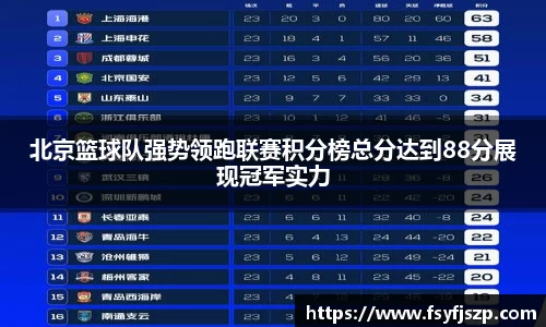 北京篮球队强势领跑联赛积分榜总分达到88分展现冠军实力
